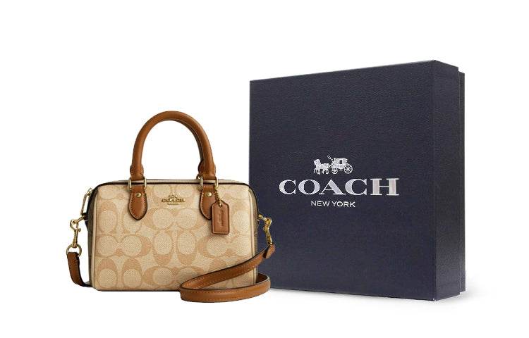 Сумка женская Coach Rowan 18 Logo Zip Closure Coated - Boxette Shop