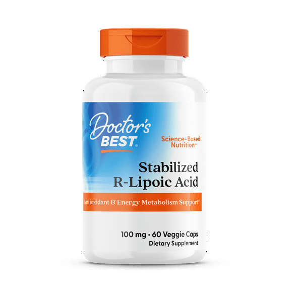 БАД Doctor's Best, стабилизированная R-липоевая кислота, 100 мг, 60 капсул