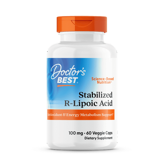 БАД Doctor's Best, стабилизированная R-липоевая кислота, 100 мг, 60 капсул - Boxette Shop