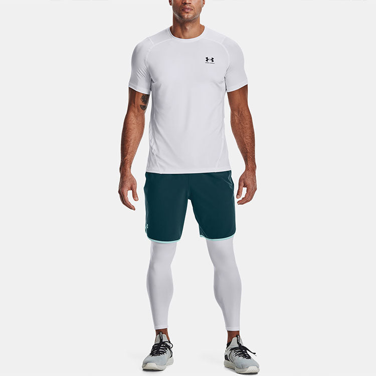 Under armour heatgear skinny solid slim fit inside fitness pants wraparound athletic pants men's white