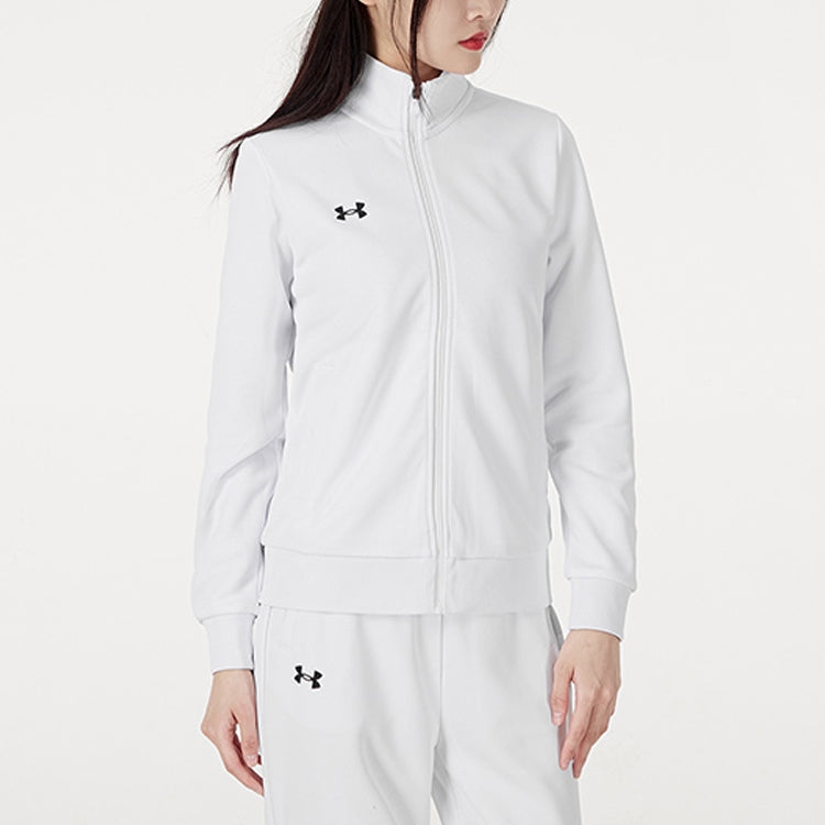 Under armour andromeda сплошной цвет воротника-стойки повседневная спортивная куртка женская белая