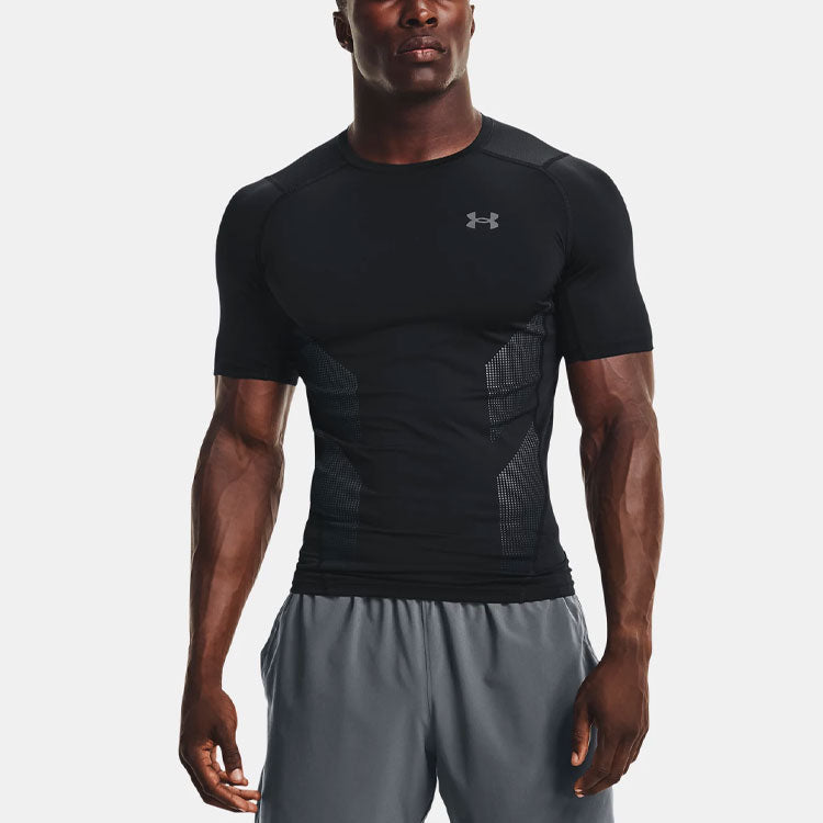 Under armour heatgear®vent casual training athletic short sleeve tights men's black