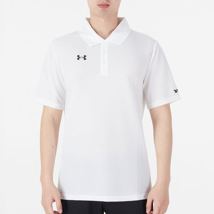 Under armour повседневная спортивная тренировка с отворотом дышащая рубашка-поло с коротким рукавом мужская белая