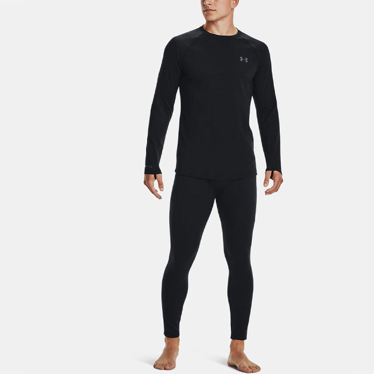 Under armour base 4.0 леггинсы сплошной цвет открытый плотный внутренний упакованные спортивные брюки мужские черный