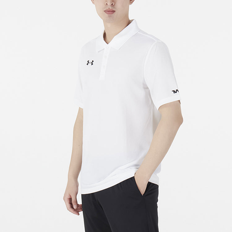 Under armour повседневная спортивная тренировка с отворотом дышащая рубашка-поло с коротким рукавом мужская белая