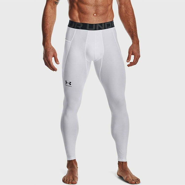 Under armour heatgear skinny solid slim fit inside fitness pants wraparound athletic pants men's white
