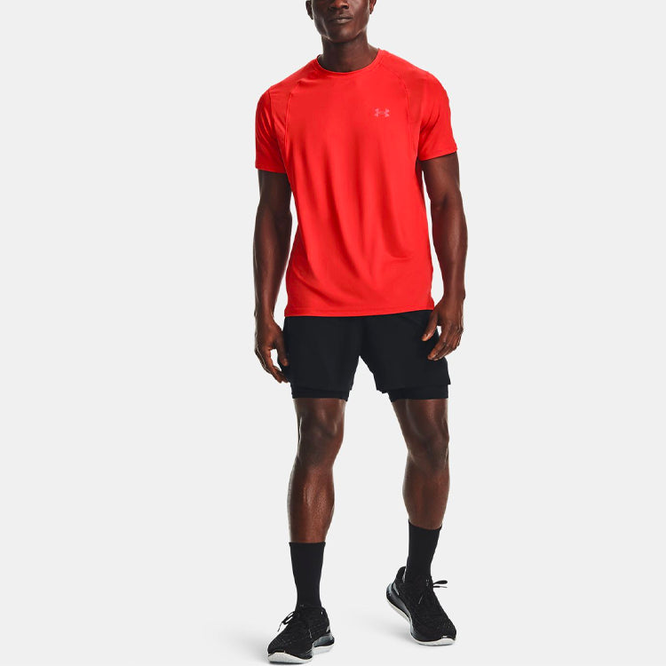 Under armour 2-в-1 тренировочные атлетические шорты для бега мужские черные