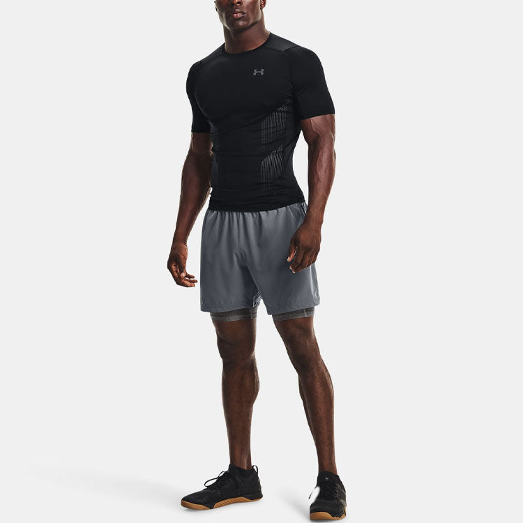 Under armour heatgear®vent casual training athletic short sleeve tights men's black