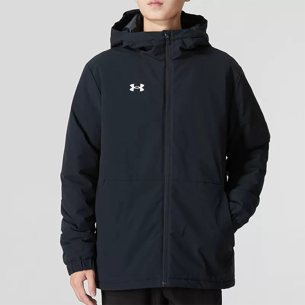 Under armour cotton sense mechanical elastic solid colour waterproof windproof sportswear men's black