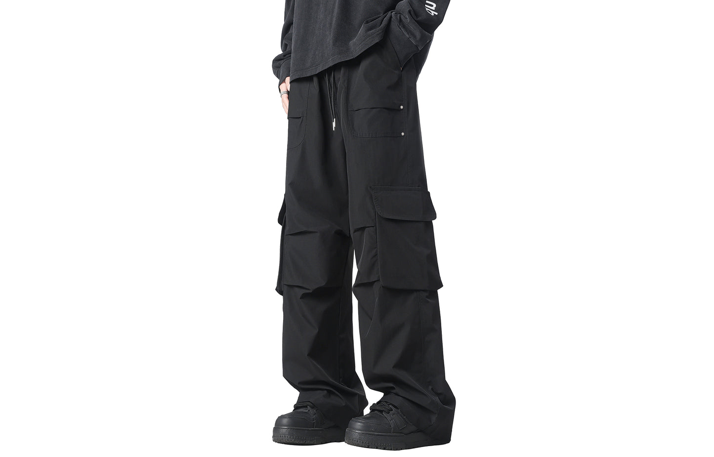 Paddy Julia American outdoor vintage logging, micro-pleated dizayn ma'nosi bir rang cho'ntaklar o'rta bel galstuk kamar bo'sh tekis sudrab erga yuz yuz kundalik ish shim bilan bir xil modellari bilan erkaklar va ayollar