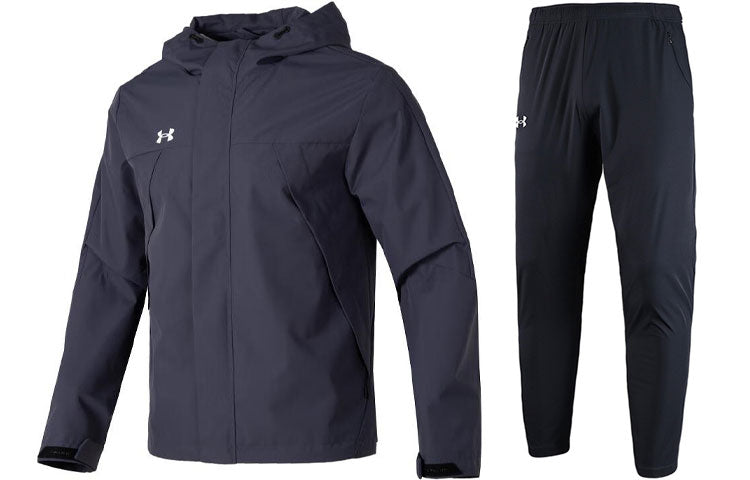 Under armour сплошной цвет логотип логотип капюшон куртка пальто тканые брюки повседневная толстовка мужская