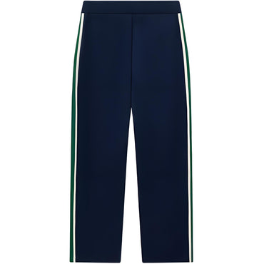 To'q ko'k rangli ayollar uchun Le coq sportif yumshoq teriga mos trikotaj shim.