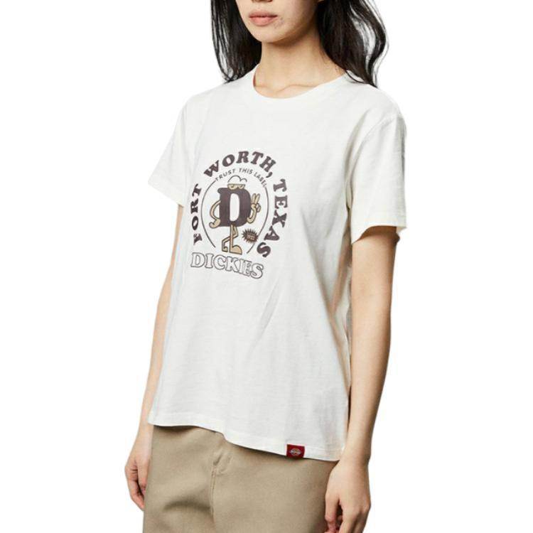 Футболка женская Dickies Letter Print Cartoon Pattern Round Neck - Boxette Shop