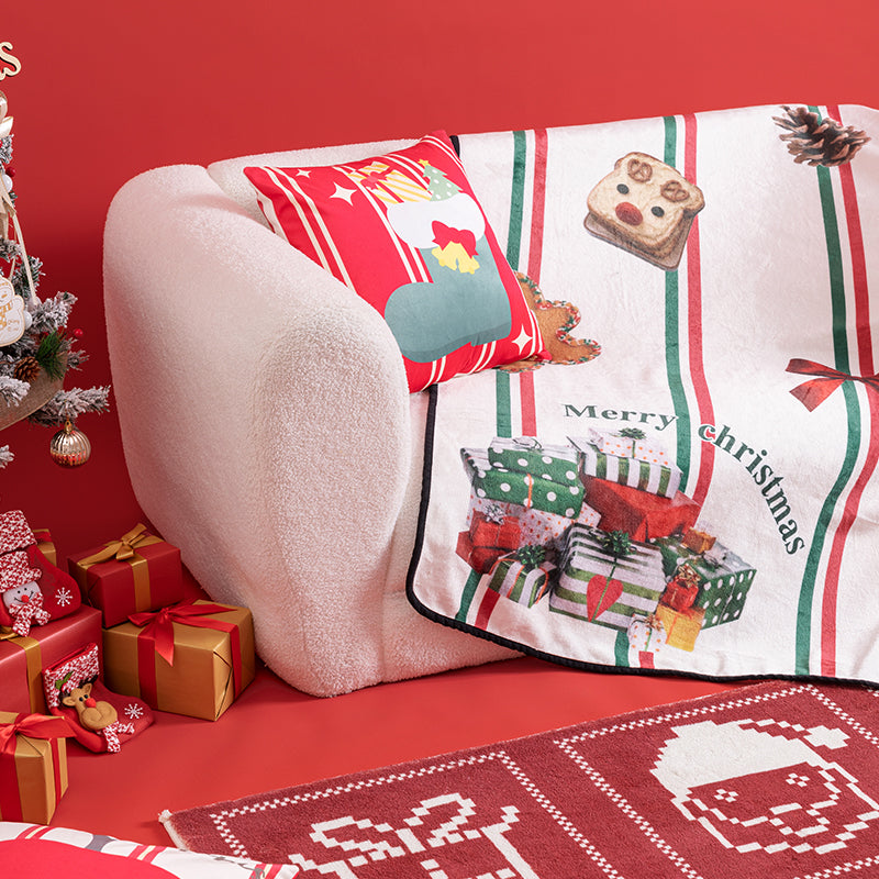Flash cushion red practical ambient decorative bedroom lounge blanket throw