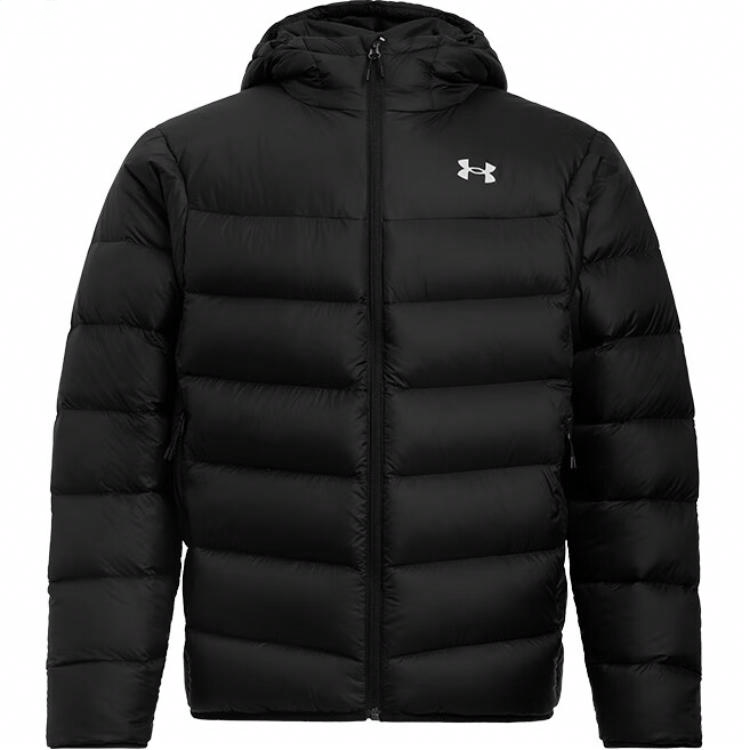 Under armour core down training sports fashion hooded down jacket men's black