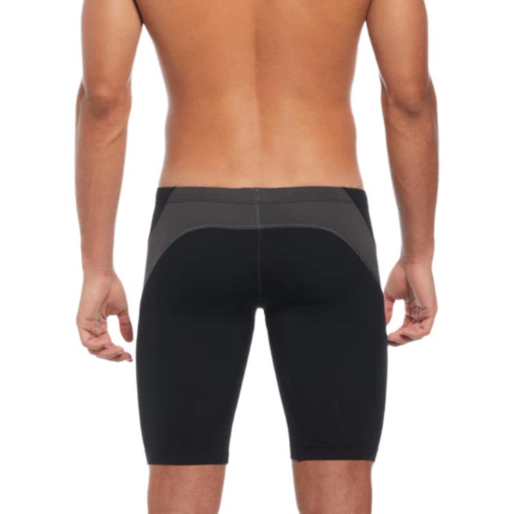 Nike colour block logo mid-rise 3/4 swim trunks мужские черные