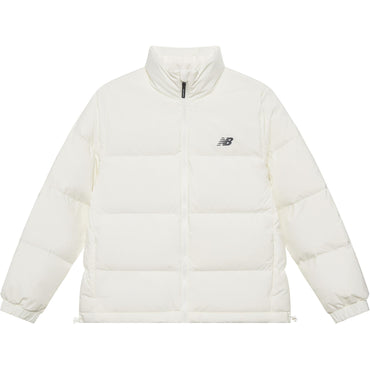 New Balance sport life to'plami brend logotipi engil tekis rangli fermuarli etagi sozlanishi stendli yoqa o'rdak past qalpoqsiz oddiy nonli past ko'ylagi ayollar fil suyagi