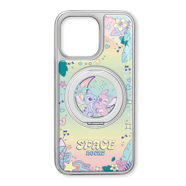 Disney ABS+Kompyuter materiali multfilm yoqimli tikuv Angie ilg'or uglerod tolali naqshli 360° aylanadigan qavsli sumka Apple / Apple 16promax/15/14pro/max/iphone13/12/11 uchun telefon g'ilofi