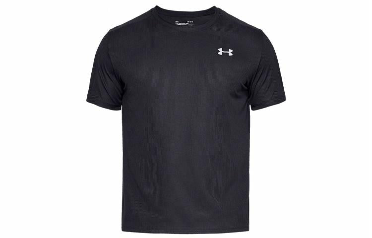 Under armour ua speed stride tight solid colour crew neck pullover short sleeve t-shirt unisex black
