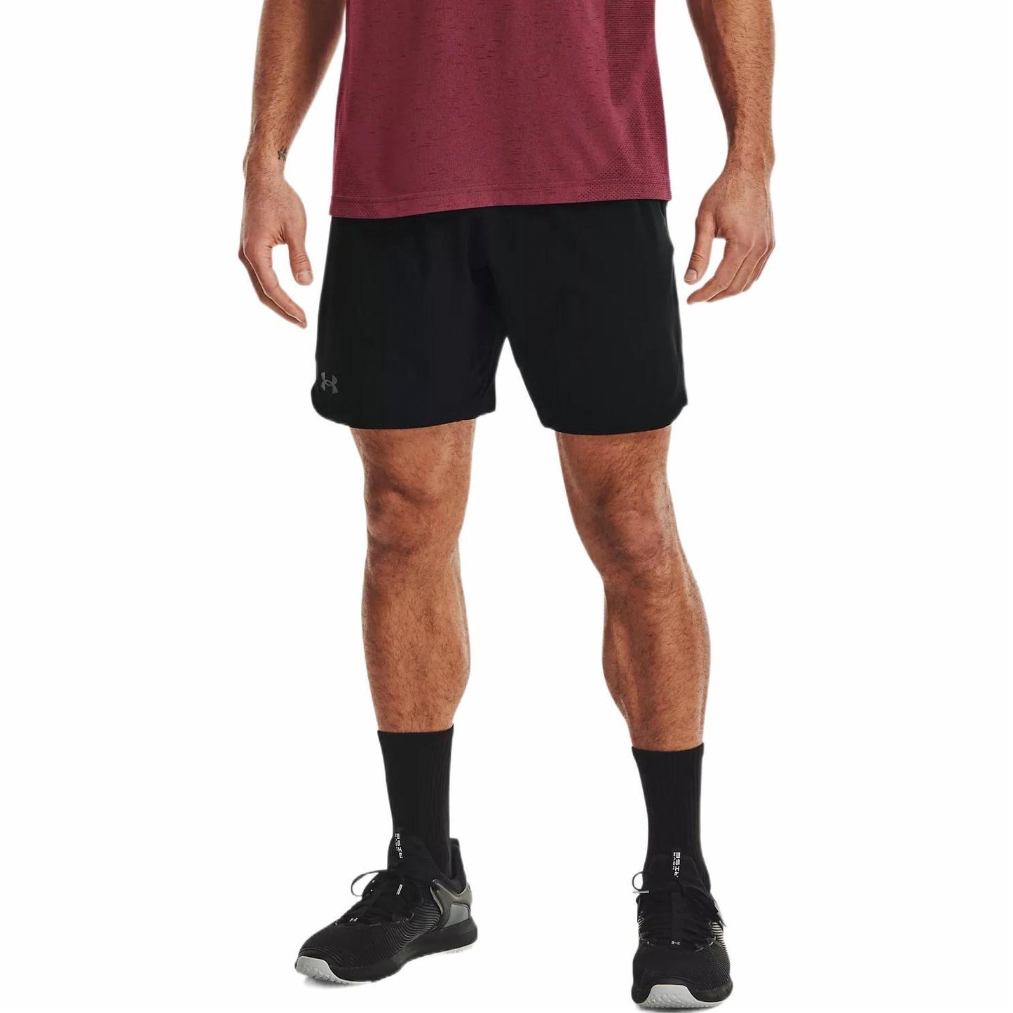 Шорты under armour woven ua elevated 2.0 logo printed solid athleisure shorts men's black