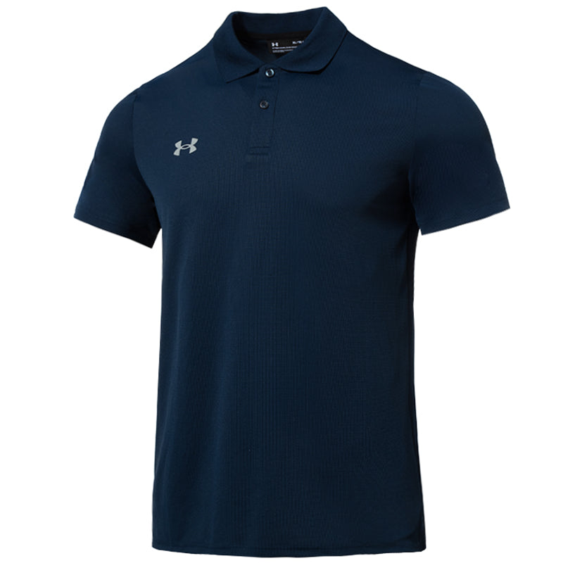 Under armour athletic life solid colour athletic casual breathable straight pullover polo shirt men's navy