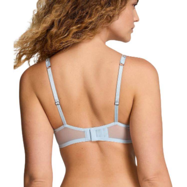 Victoria's secret veep 24 show collection dream angels metal embellished straps lightweight mesh fantasy bra women's clear blue - Boxette Shop
