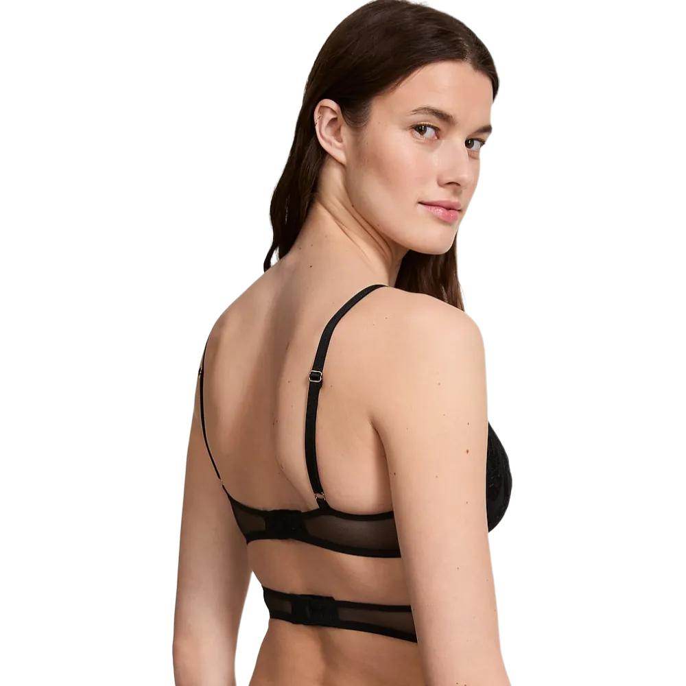 Victoria's secret victoria's secret pink/dreamangels boho floral embroiderylow-cut demi corsettop comfort floral embroidery bra women's black - Boxette Shop