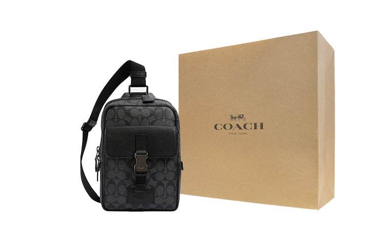 Сумка мужская Coach Track 18 Old Flower Canvas Leather - Boxette Shop