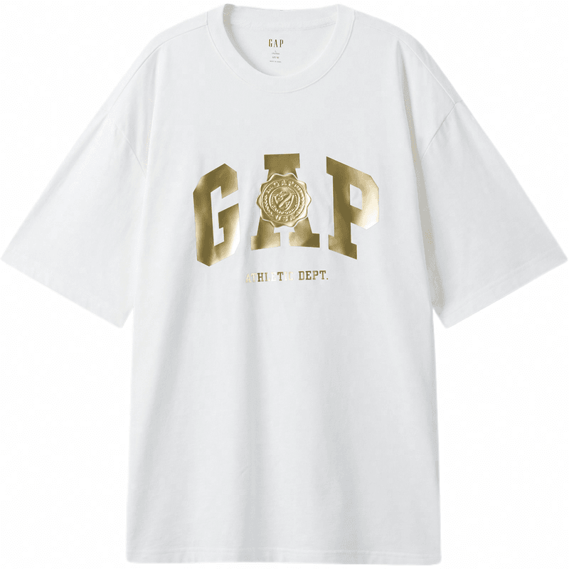 Футболка с коротким рукавом gap с матовым горячим золотым логотипом для мужчин и женщин - Boxette Shop