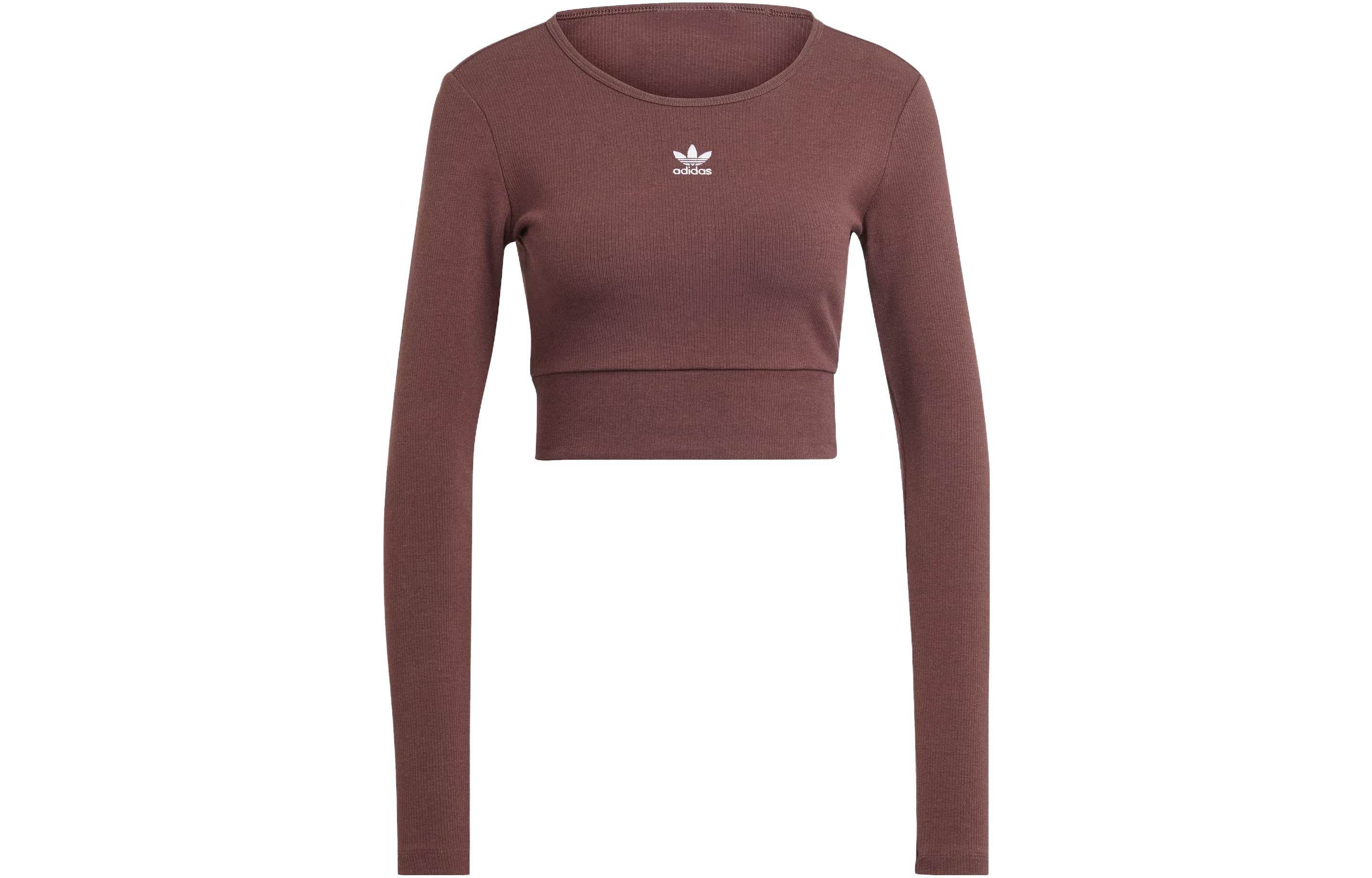 Спортивный лонгслив женский Adidas Originals clover essentials rib - Boxette Shop