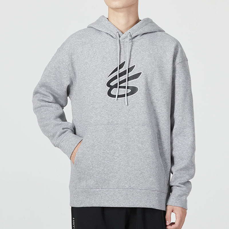 Under armour curry геометрический принт спортивные повседневные капюшоном с длинными рукавами свитер мужской серый