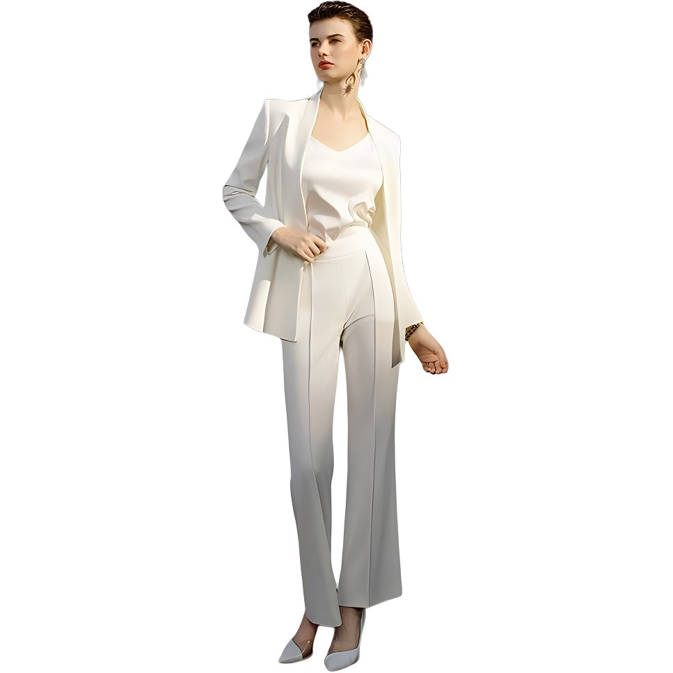 Bitta Shalon oq choyi Jiaoren opa-singil tizimi Minimalist trening intervyu kiyimi Neytral uslub dangasa uslubi yaxshi qizlar kiyimi Minimalist tops Karyera Kundalik shimlar sovg'a qutisi kostyum kostyumi Ayollar oq