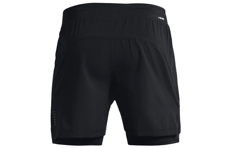 Under armour 2-в-1 тренировочные атлетические шорты для бега мужские черные
