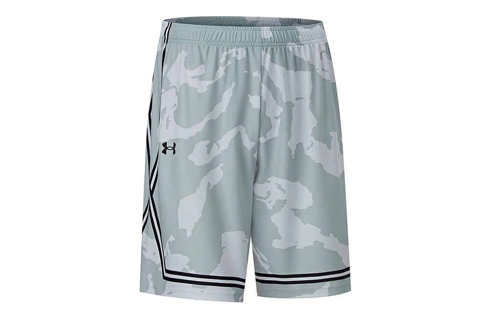 Under armour дизайн узора быстросохнущие баскетбольные штаны спортивные шорты мужские белые