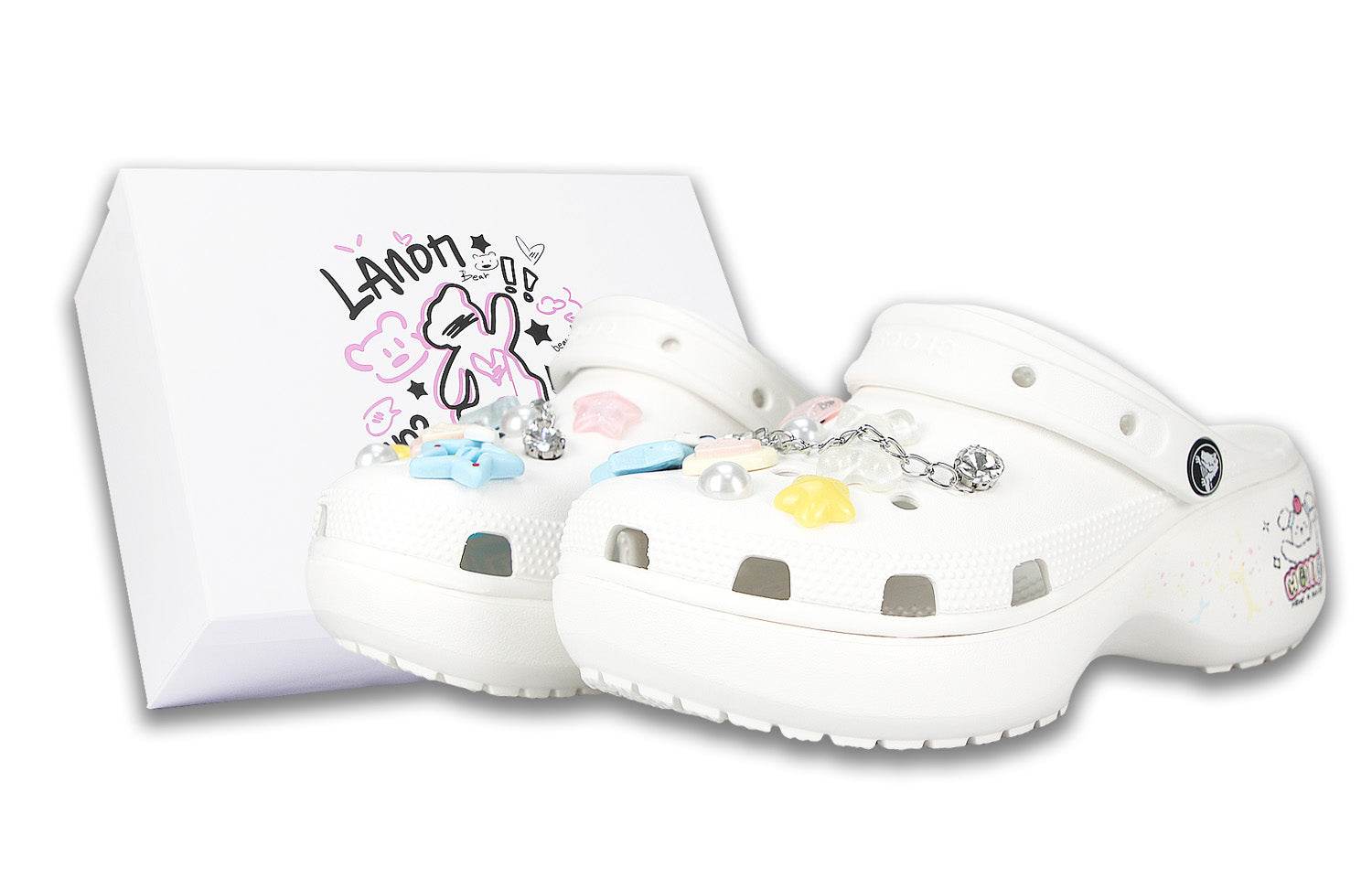 Шлепанцы женские Crocs Classic Platform Clog Hello Puppy EVA - Boxette Shop