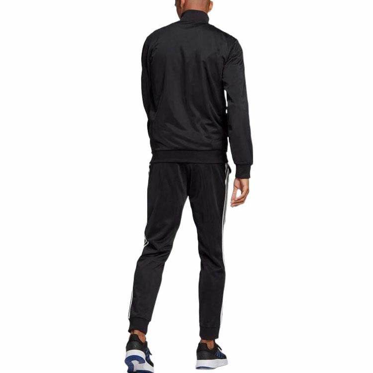 Adidas sportswear essentials 3-stripes logo jacket coat trousers casual sports suit men's international black - Boxette Shop