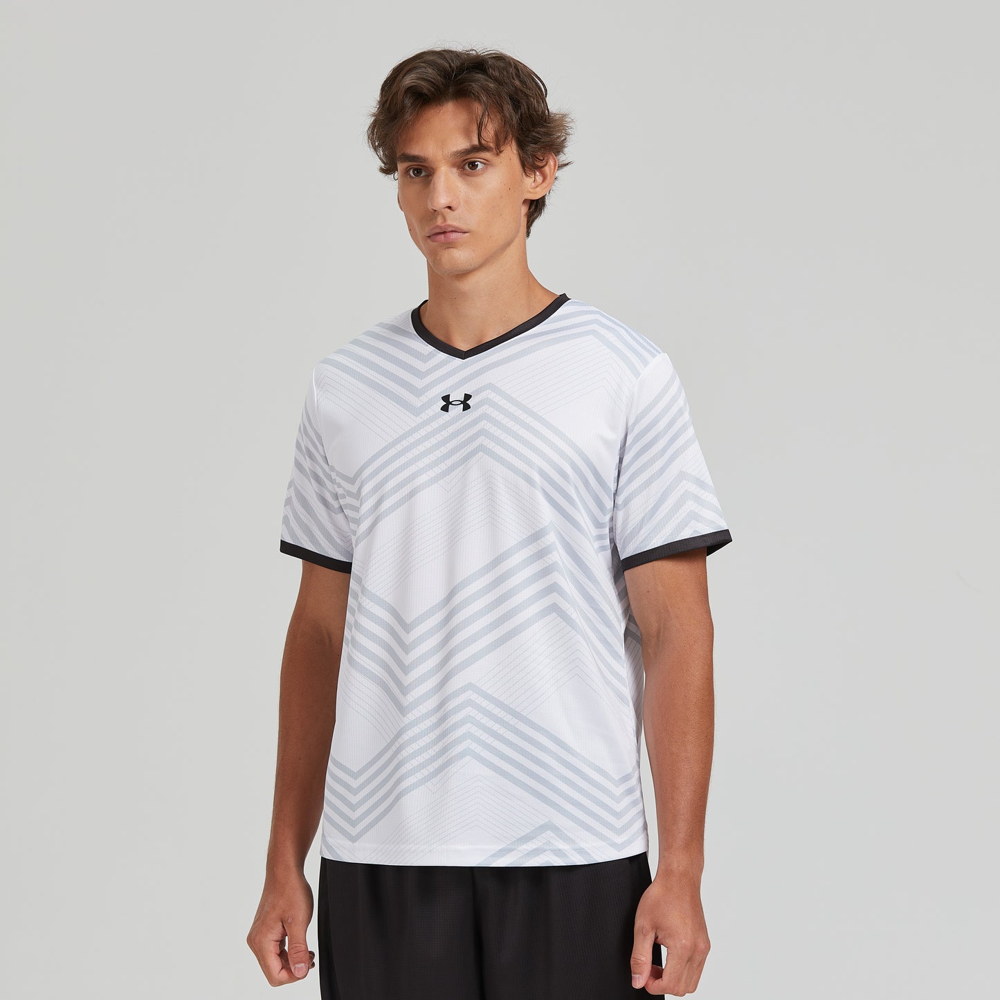 Футболка с коротким рукавом under armour training jersey stripe quick dry straight t-shirt мужская и женская белая