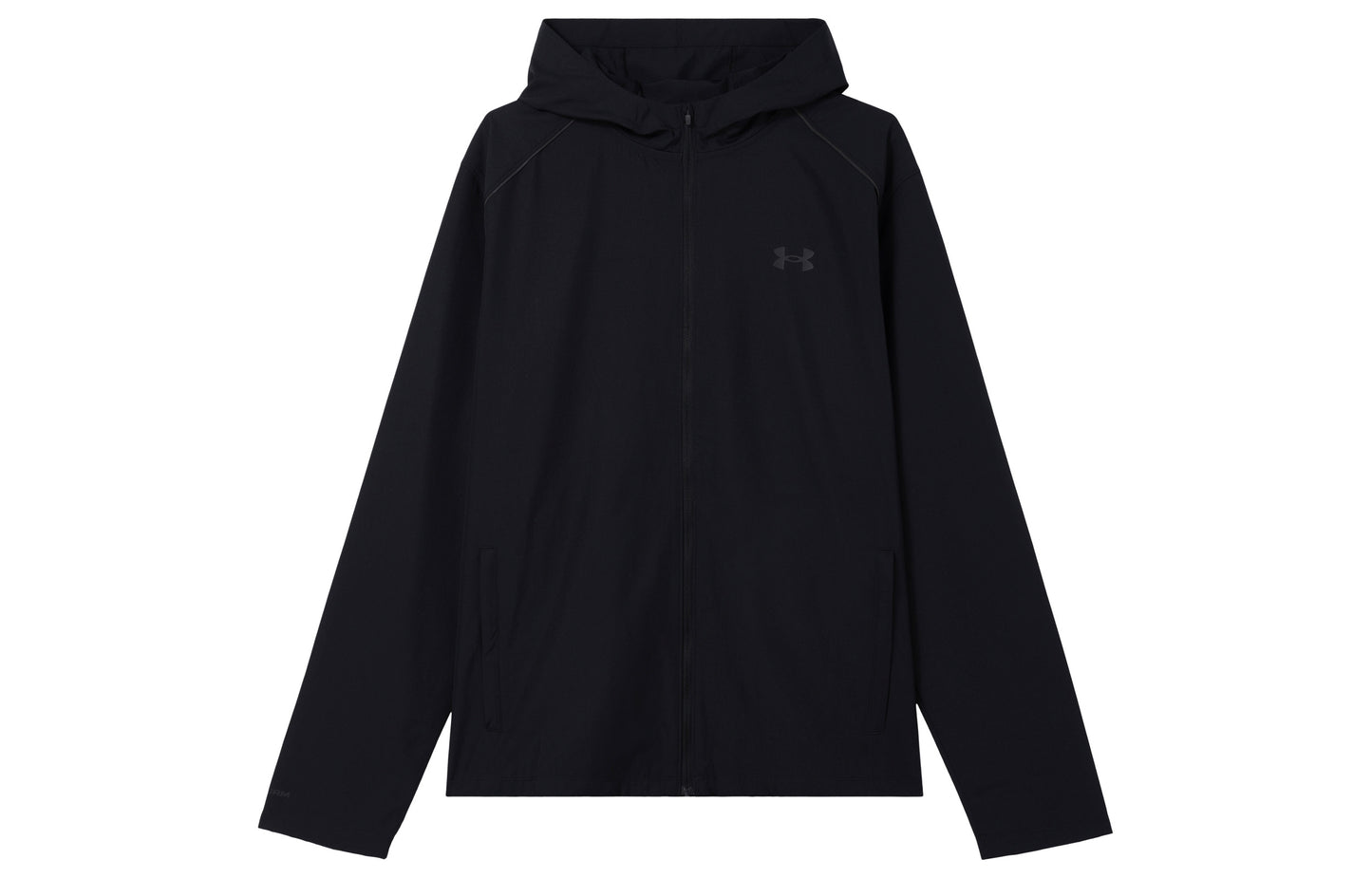 Under armour storm logo print hooded running jacket men's black