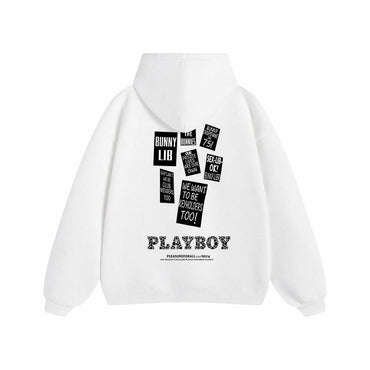 Erkaklar va ayollar uchun Playboy letter print bo'sh tasodifiy kaputi