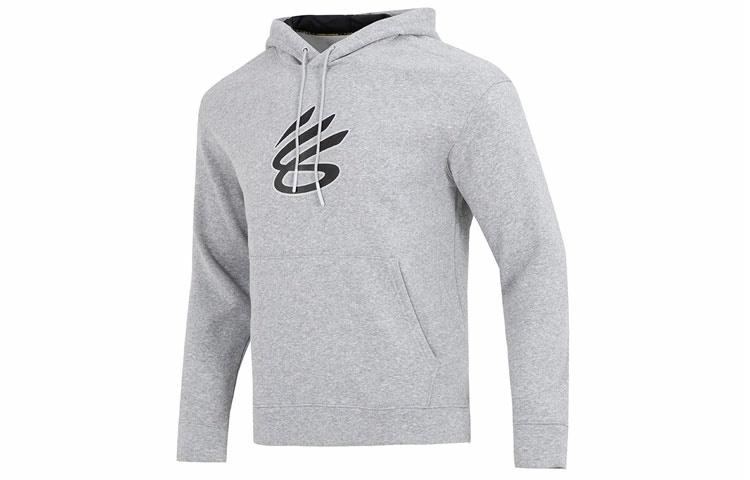 Under armour curry геометрический принт спортивные повседневные капюшоном с длинными рукавами свитер мужской серый