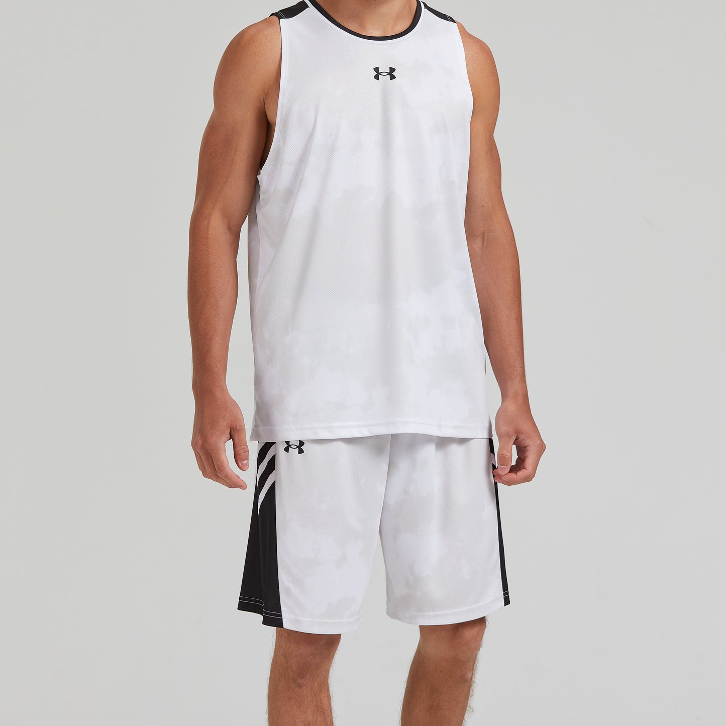 Under armour under armour бренд логотип печать средней талией дышащий бег фитнес тренировки короткие баскетбол брюки спортивные шорты мужские и женские модели белый