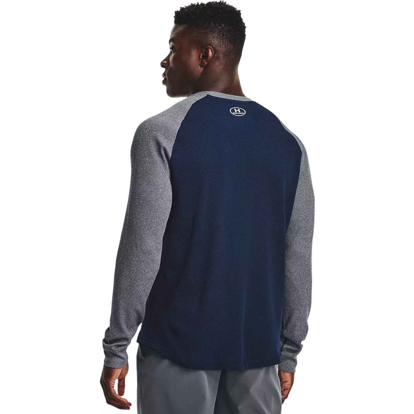 Under armour under armour casual colour block knit sports jersey men's dark blue grey