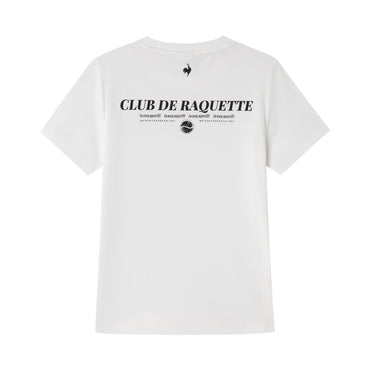 Le coq sportif brendi logotipi shablonlari ochiq havoda kundalik sport ekipaji bo'yinbog'li kalta yengli futbolka ayollar