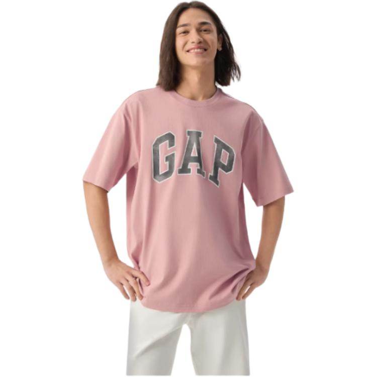Gap офсетная печать большой логотип хлопок свободные футболки с коротким рукавом мужчины и женщины с тем же пунктом - Boxette Shop