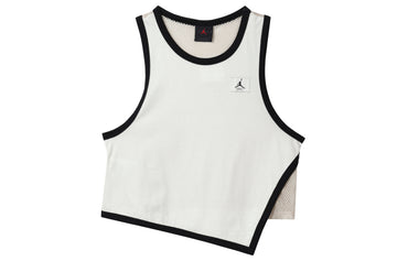 Iordaniya logotipi bosma nafas oladigan ekipaj bo'yinli yengsiz yelek ayollar oq