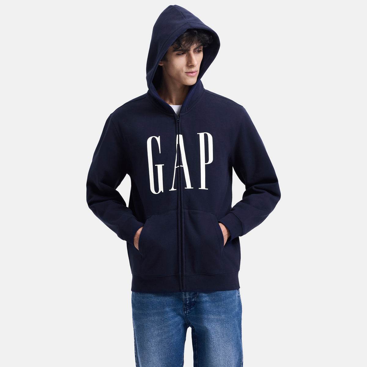 Gap осень печатные буквы логотип флис с капюшоном повседневная куртка толстовка мужские и женские модели - Boxette Shop