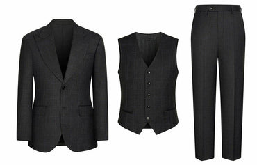 Костюм мужской Skaro Three-Piece Wool Dark Grey - Boxette Shop