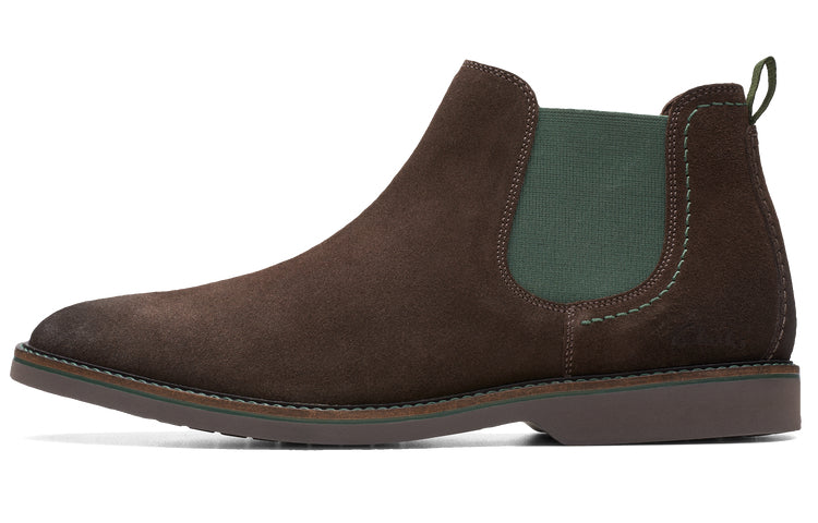 Clarks clarks 2 слоя коровьей кожи британский стиль мешать прилив сапоги мода среднего полумесяца челси сапоги мужские коричневые