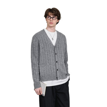 Lilbetter jun tasodifiy premium tuyg'uli v-bo'yinli kardigan qulay moda jumper erkaklar modellari