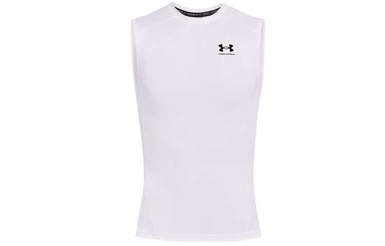Under armour heatgear casual sports breathable sleeveless fitness crossover tight quick dry vest men's white